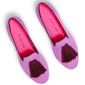 Rothy's Merino Tassel Very Pink Purple Lavender Wool Blend Loafer, Sz 8 - NWOB